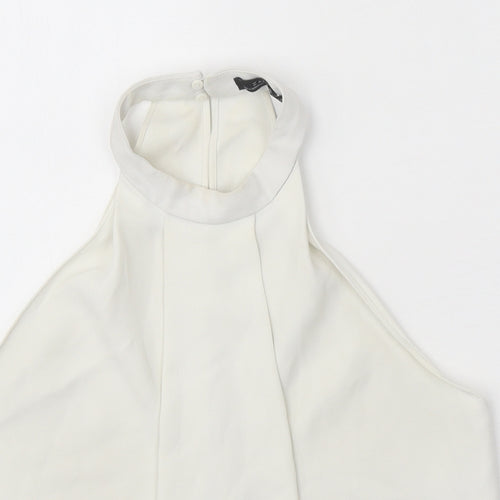 Zara Womens White Polyester Basic Tank Size S Halter