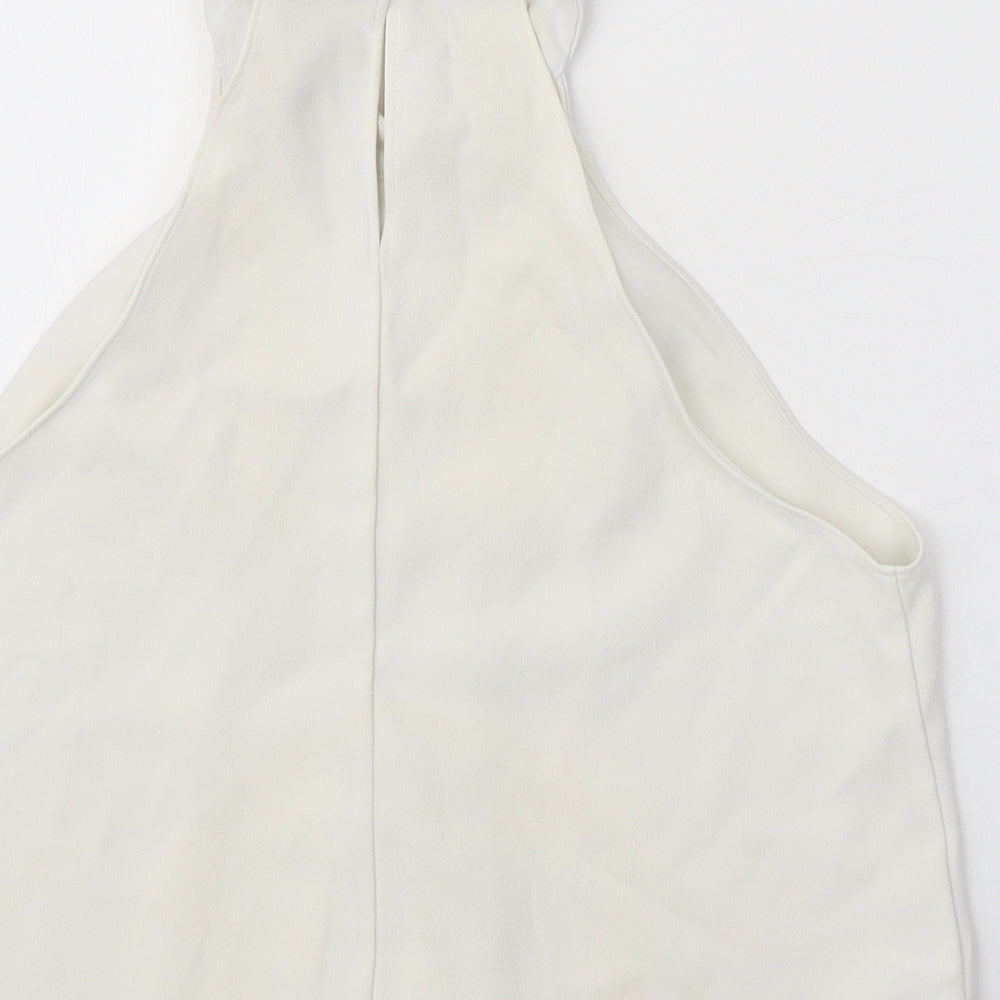 Zara Womens White Polyester Basic Tank Size S Halter