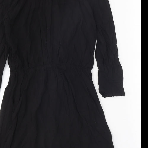 Divided Womens Black Viscose Kaftan Size 12 V-Neck Pullover