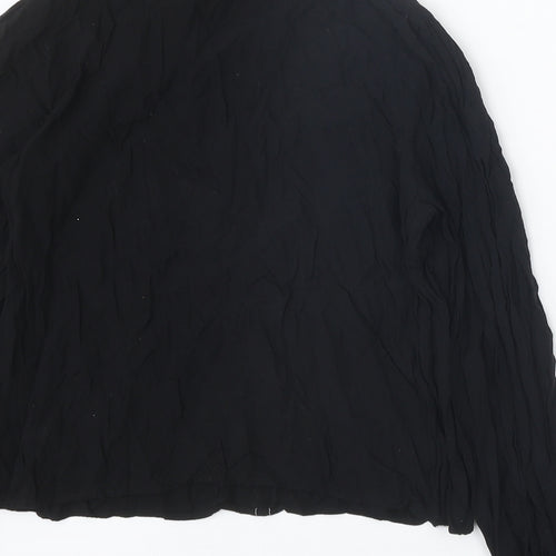 Collectif Womens Black Polyester Basic Blouse Size 12 V-Neck