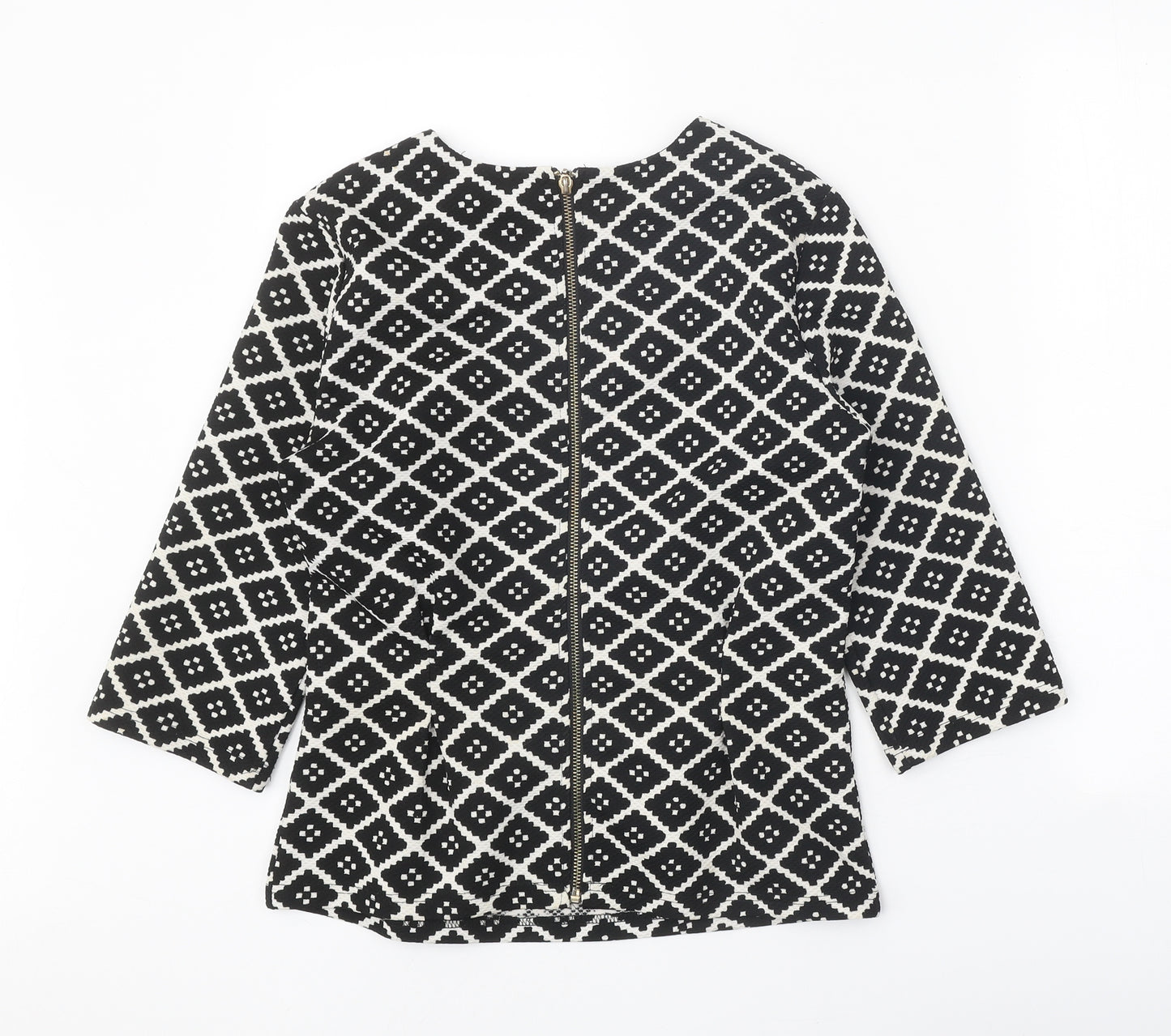 Beloved Womens Black Geometric Polyester Basic Blouse Size M Scoop Neck