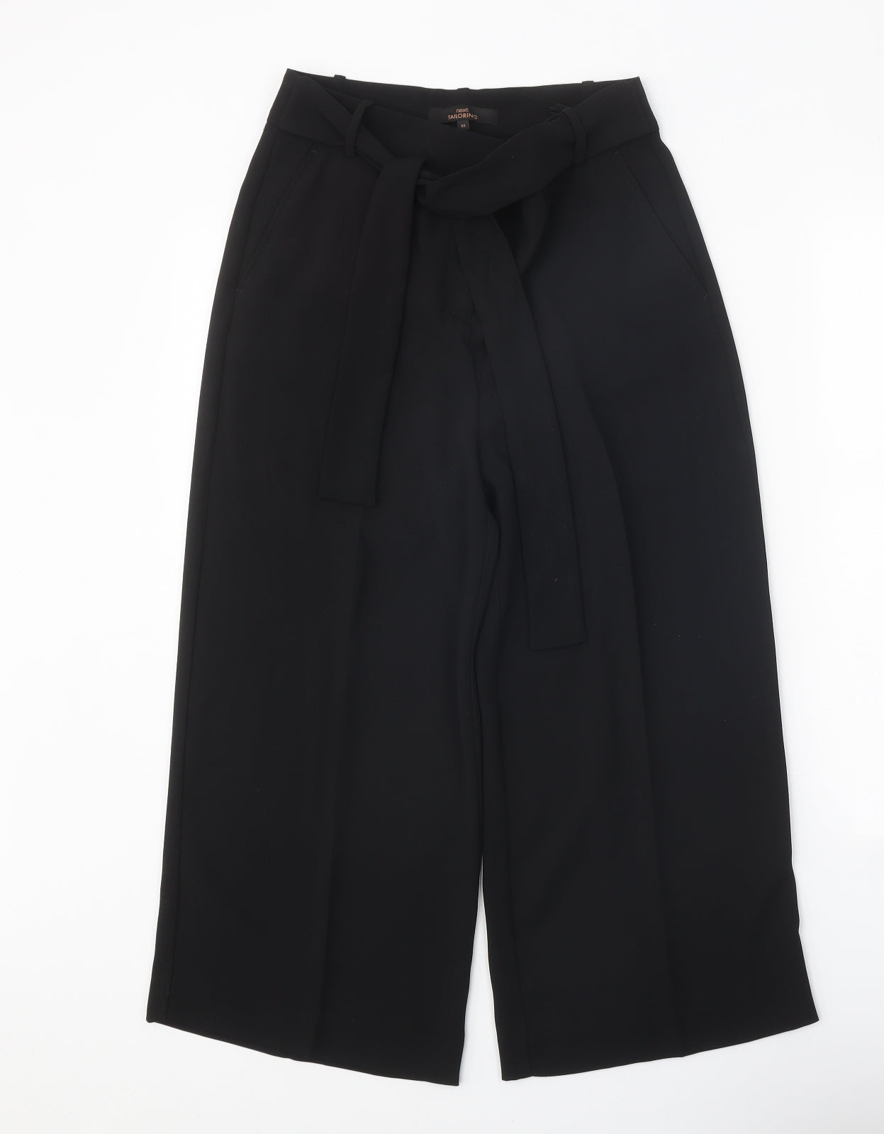 NEXT Womens Black Polyester Trousers Size 8 Regular Zip
