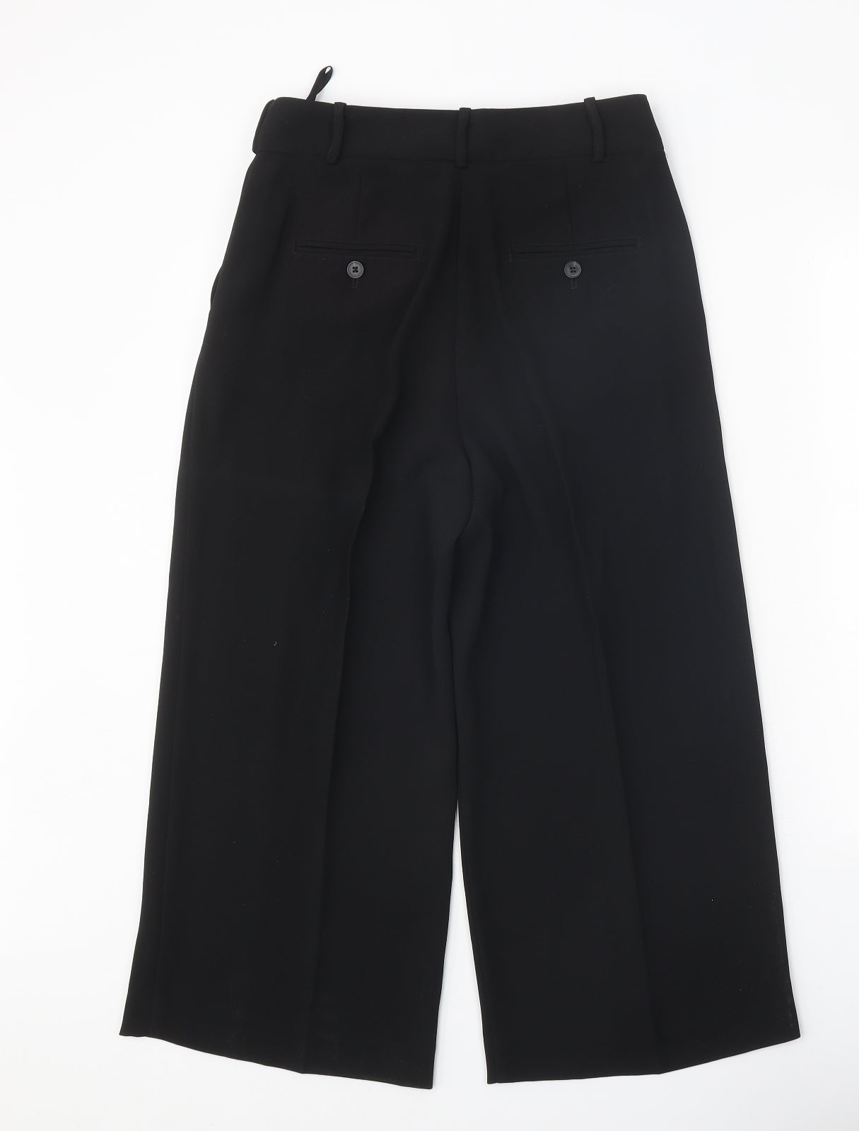 NEXT Womens Black Polyester Trousers Size 8 Regular Zip