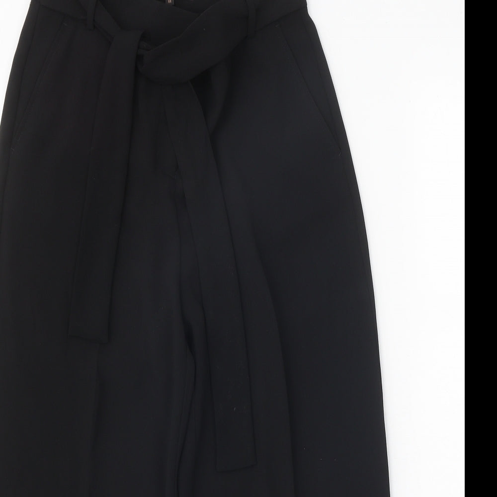 NEXT Womens Black Polyester Trousers Size 8 Regular Zip