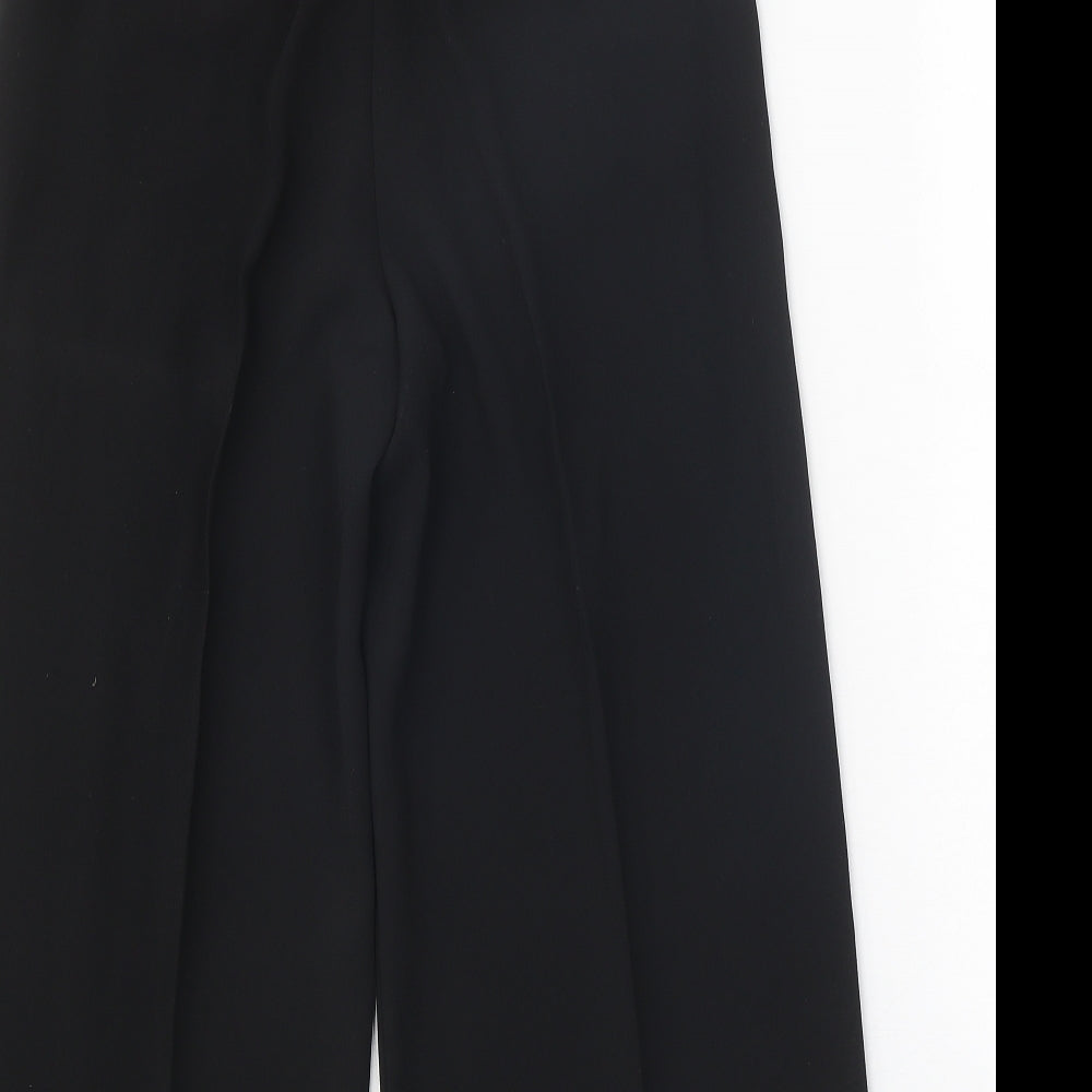 NEXT Womens Black Polyester Trousers Size 8 Regular Zip