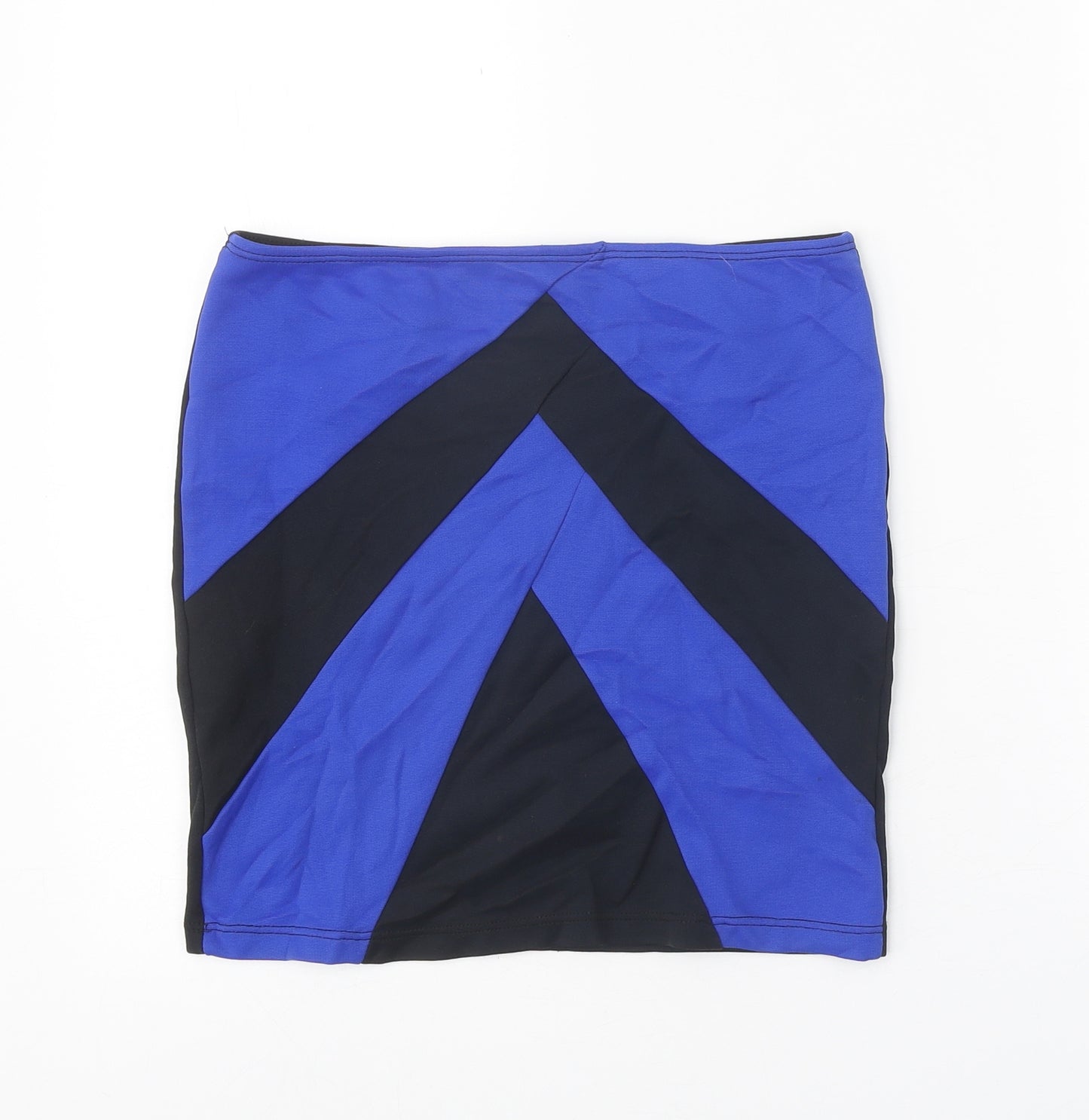 INSIDE Womens Black Geometric Polyamide Straight & Pencil Skirt Size L