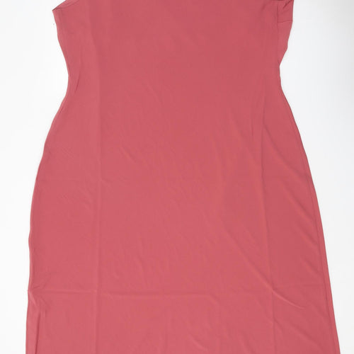 City Chic Womens Pink Polyester Bodycon Size 22 Cowl Neck Pullover