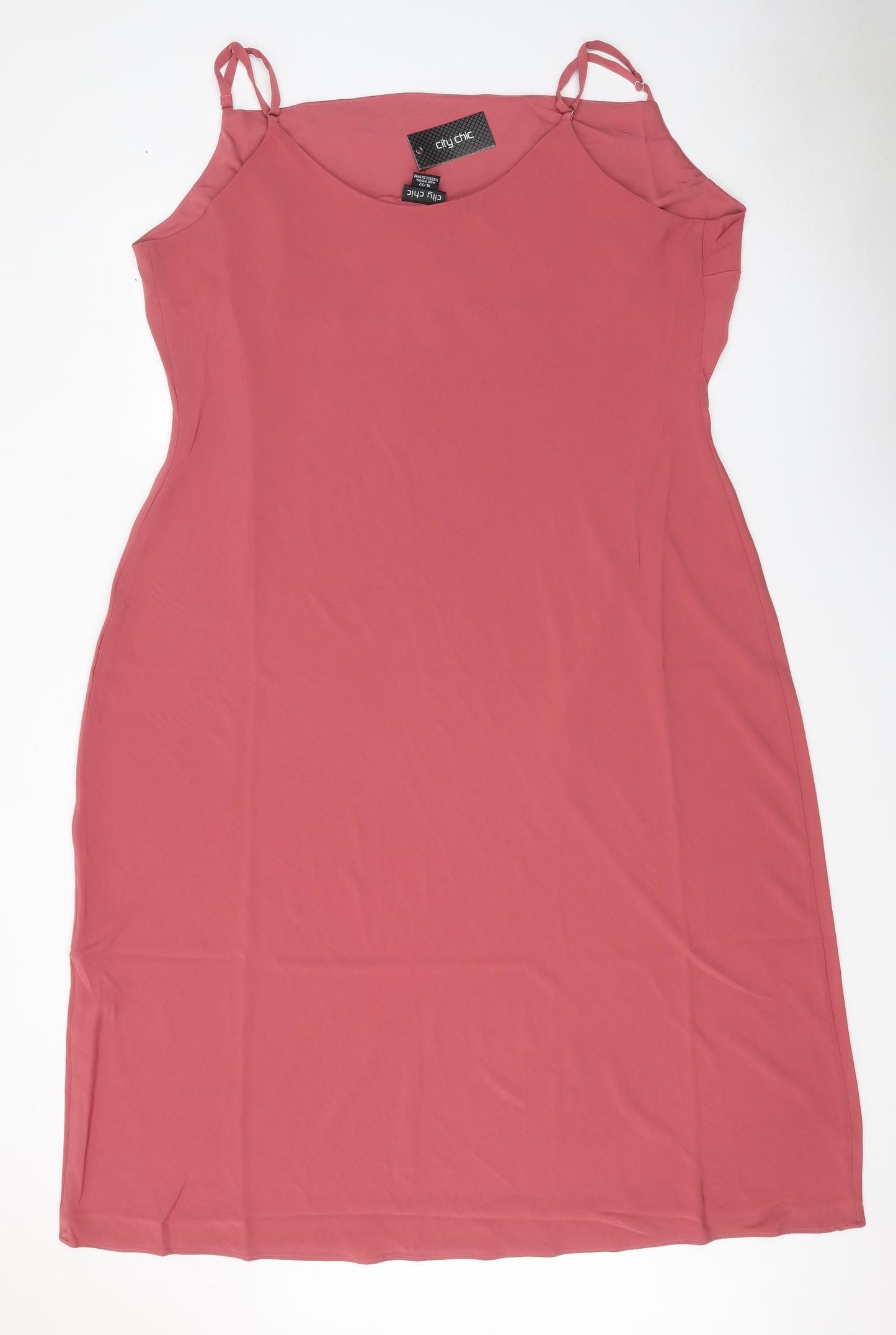 City Chic Womens Pink Polyester Bodycon Size 22 Cowl Neck Pullover