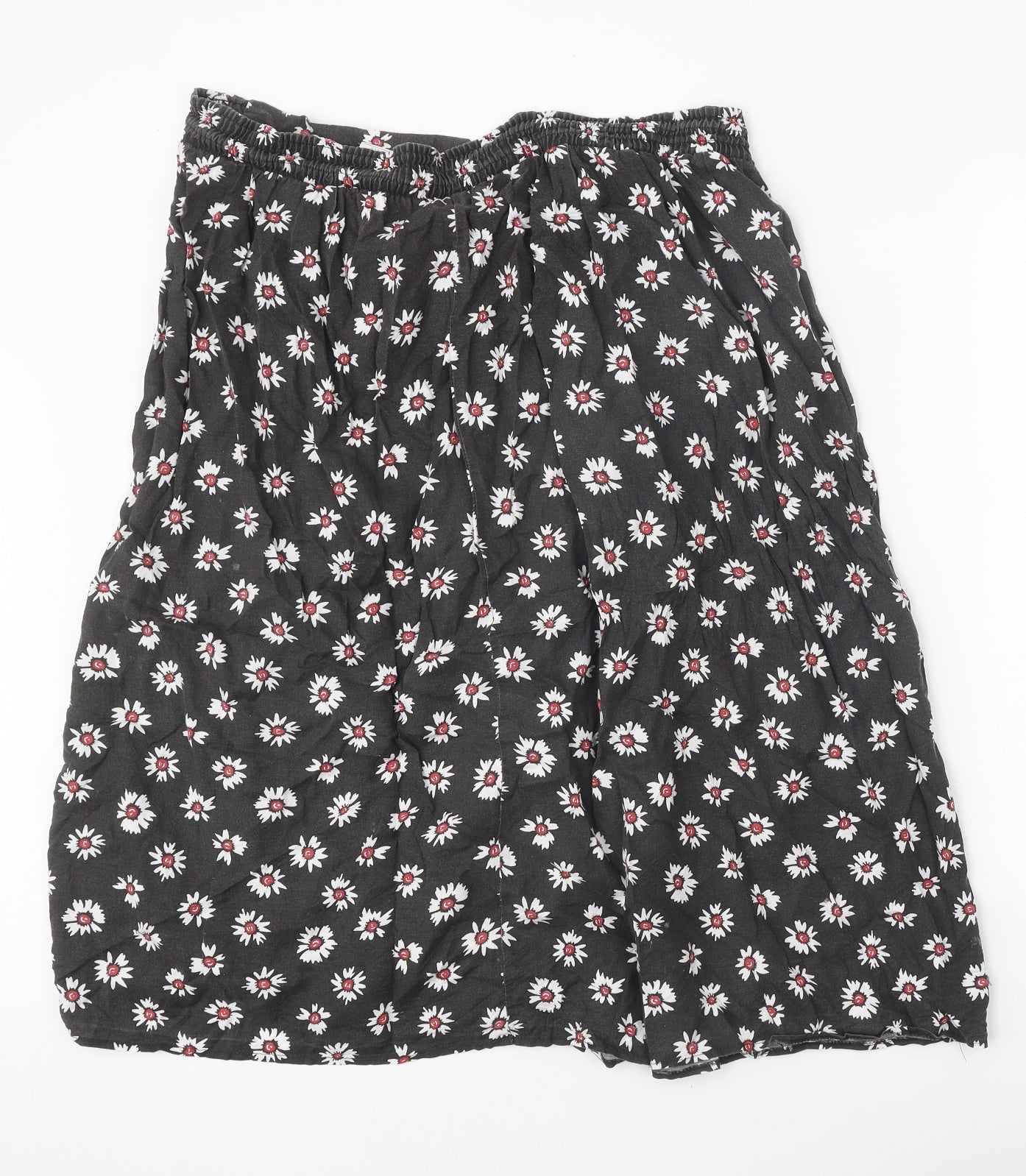 Amari Womens Grey Floral Viscose Swing Skirt Size 16