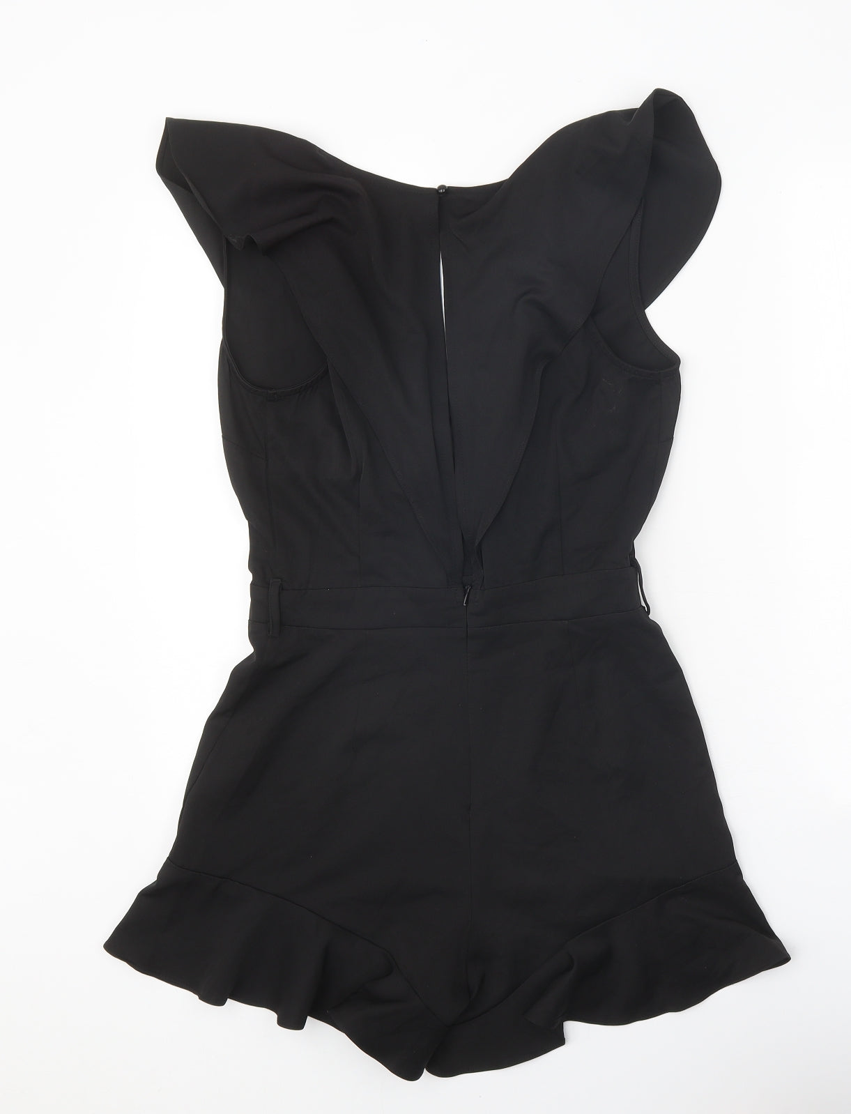 I SAW IT FIRST Womens Black Polyester Playsuit One-Piece Size 12 Button