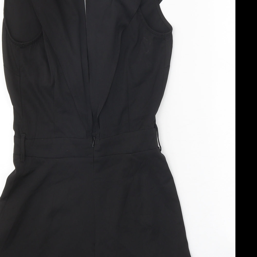 I SAW IT FIRST Womens Black Polyester Playsuit One-Piece Size 12 Button