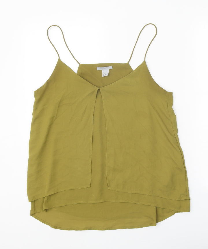 H&M Womens Green Polyester Camisole Tank Size 10 V-Neck