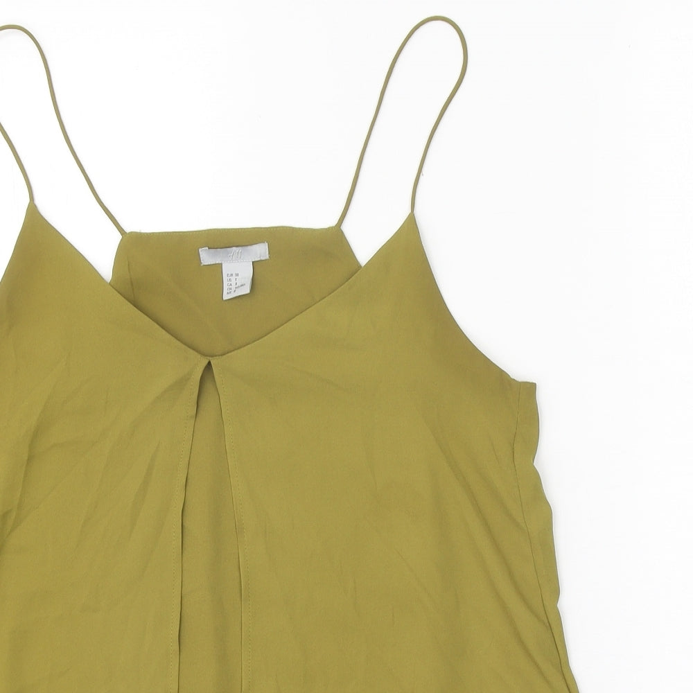 H&M Womens Green Polyester Camisole Tank Size 10 V-Neck