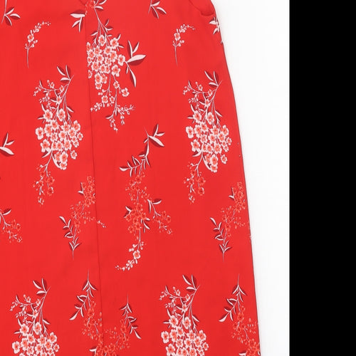 Cotton On Womens Red Floral Polyester Camisole Tank Size M V-Neck