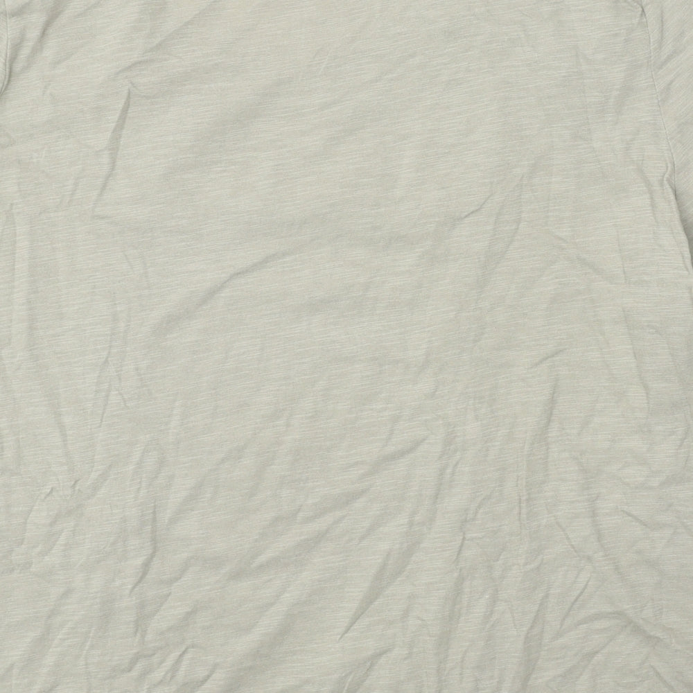 M&Co Womens Green Cotton Basic T-Shirt Size 18 Scoop Neck