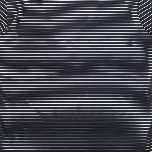 Betty Barclay Womens Black Polka Dot Polyester Basic T-Shirt Size 14 V-Neck - Striped