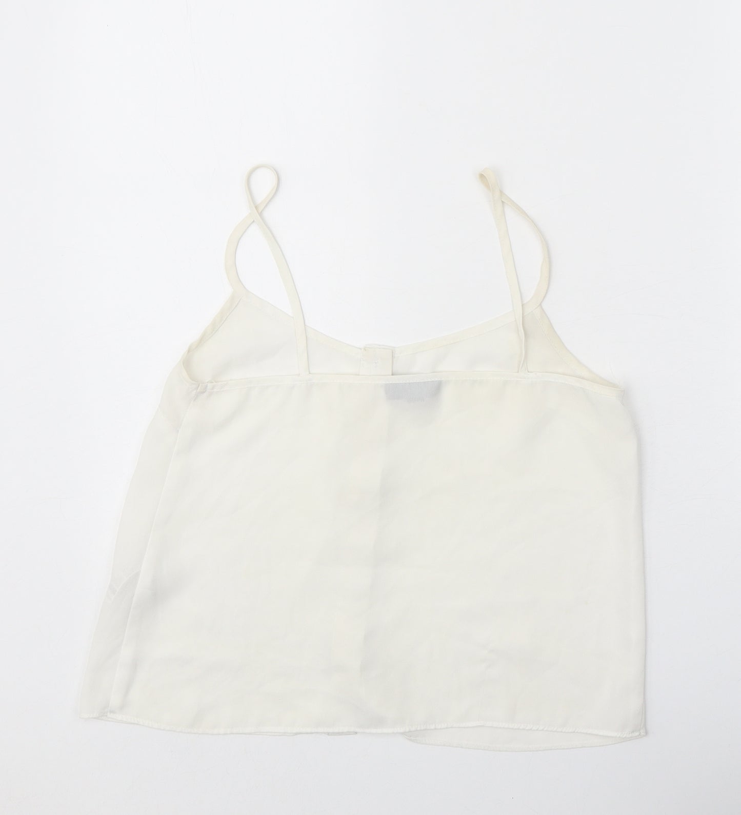 Topshop Womens White Polyester Camisole Tank Size 8 Scoop Neck