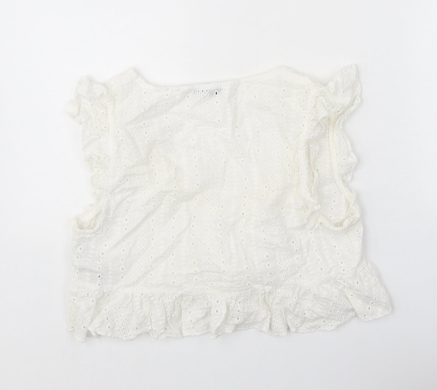 Nakd Womens White 100% Cotton Basic Blouse Size 8 V-Neck