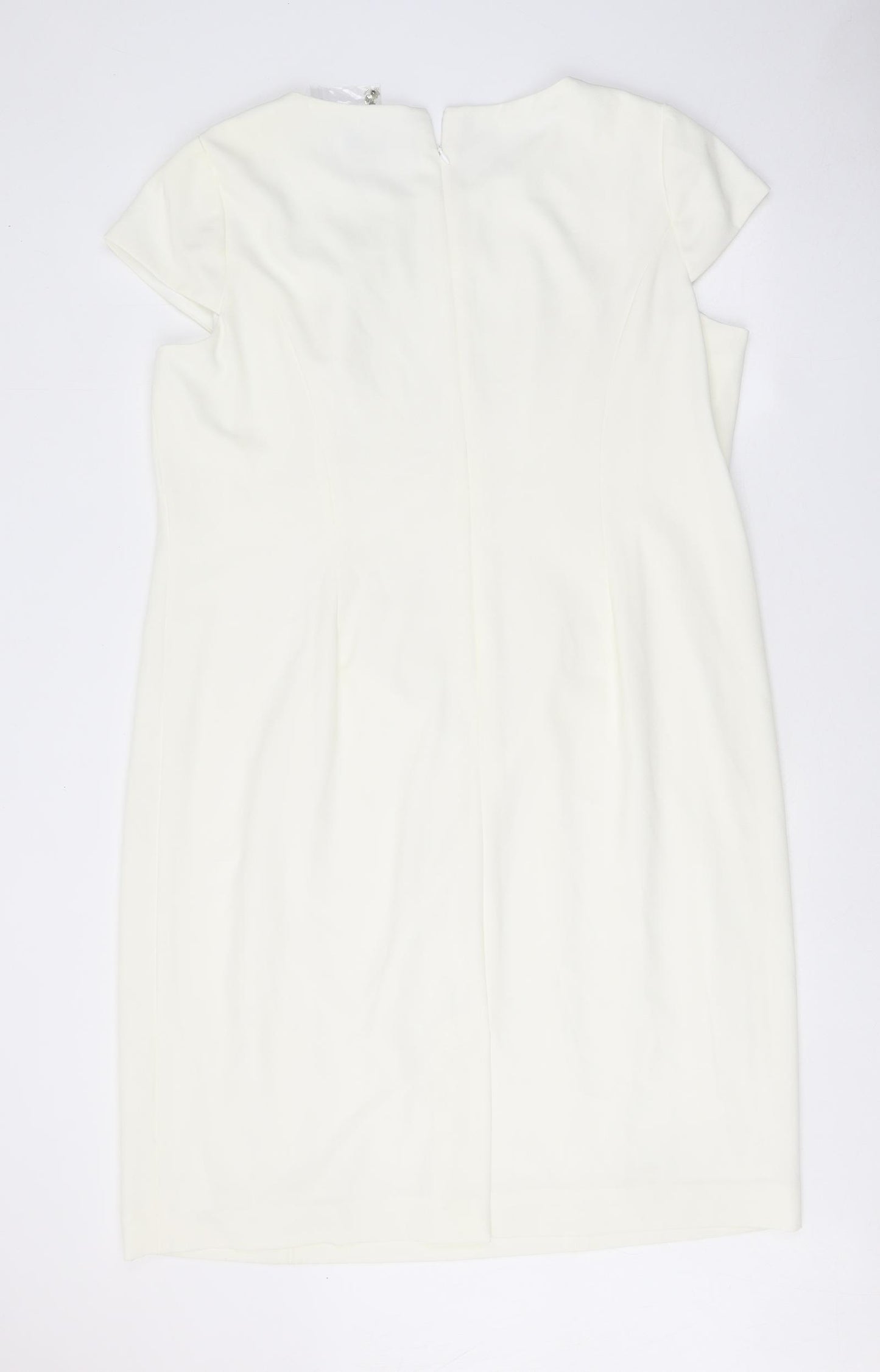 Joanna Hope Womens White Polyester A-Line One Size Round Neck Zip