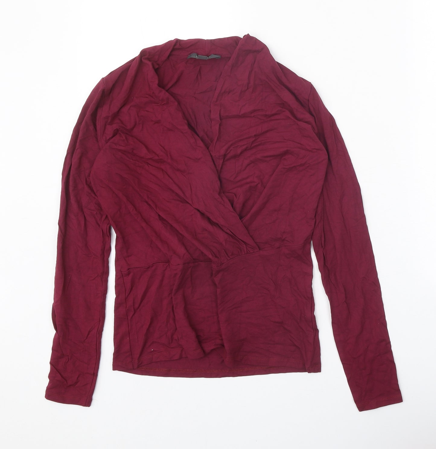 Spirit Womens Red Viscose Basic Blouse Size XS V-Neck