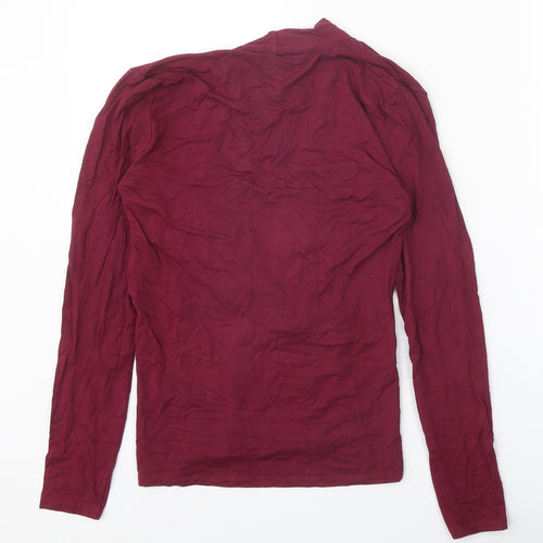 Spirit Womens Red Viscose Basic Blouse Size XS V-Neck