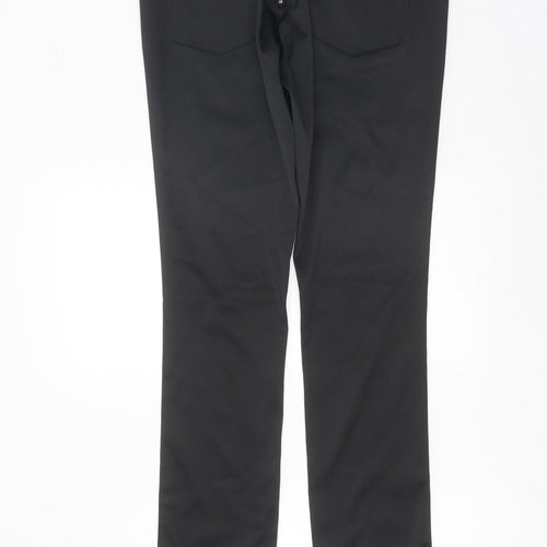 Topshop Womens Black Polyester Trousers Size 10 Regular Zip