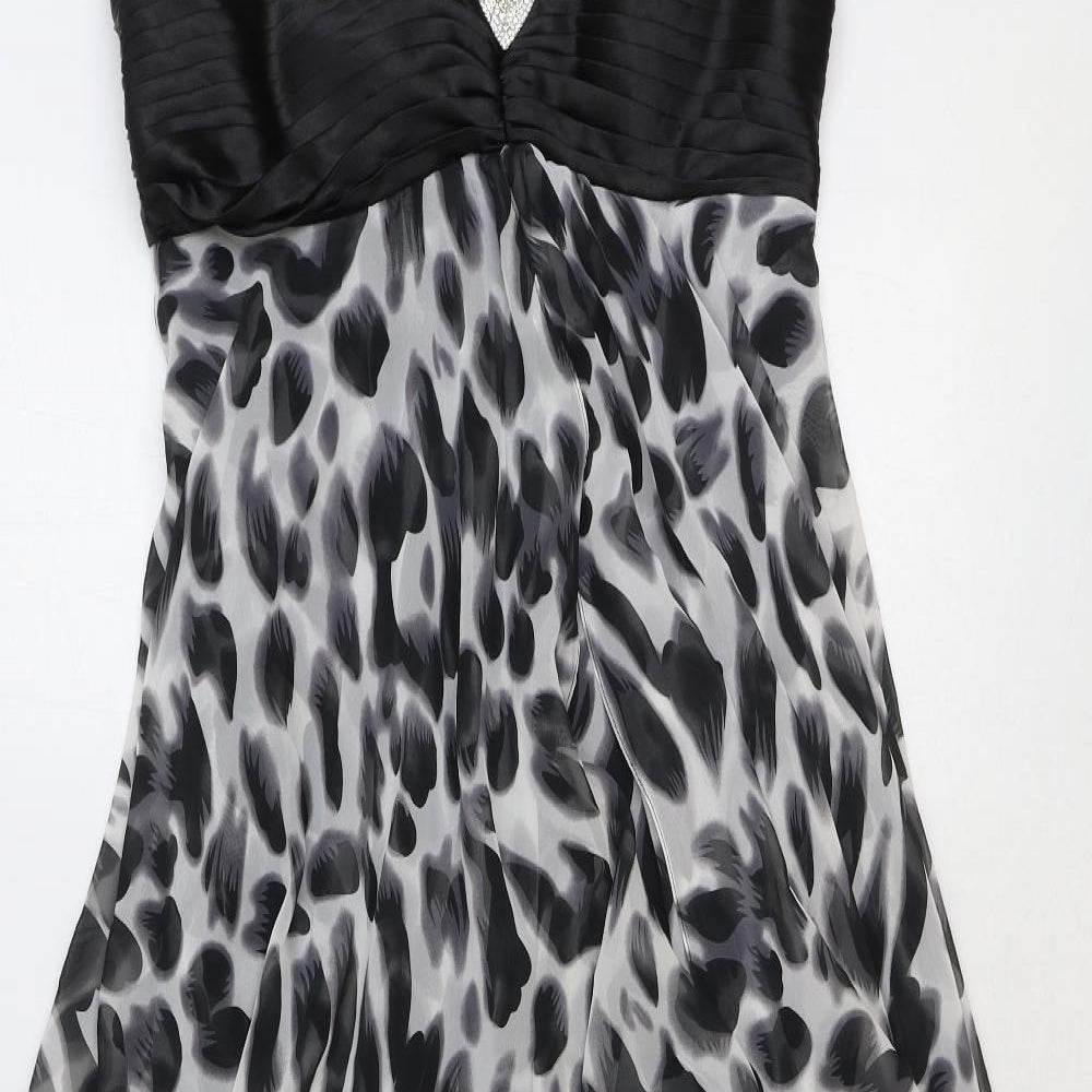 Kaleidoscope Womens Black Geometric Polyester Ball Gown Size 12 Sweetheart Zip