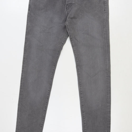 Preworn Mens Blue Cotton Skinny Jeans Size 30 in Slim Button
