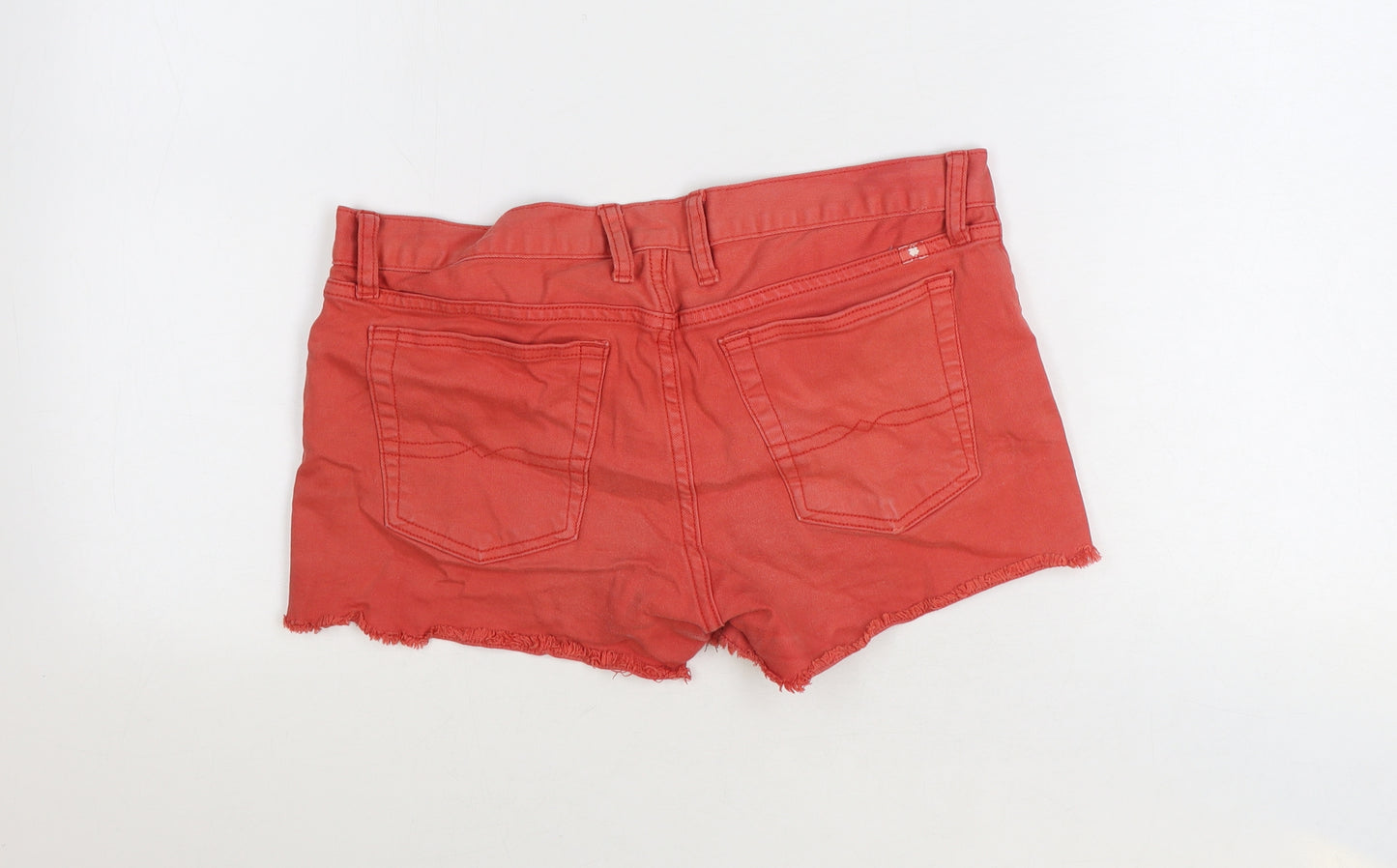 Lucky Brand Womens Red Cotton Cut-Off Shorts Size 6 Regular Zip