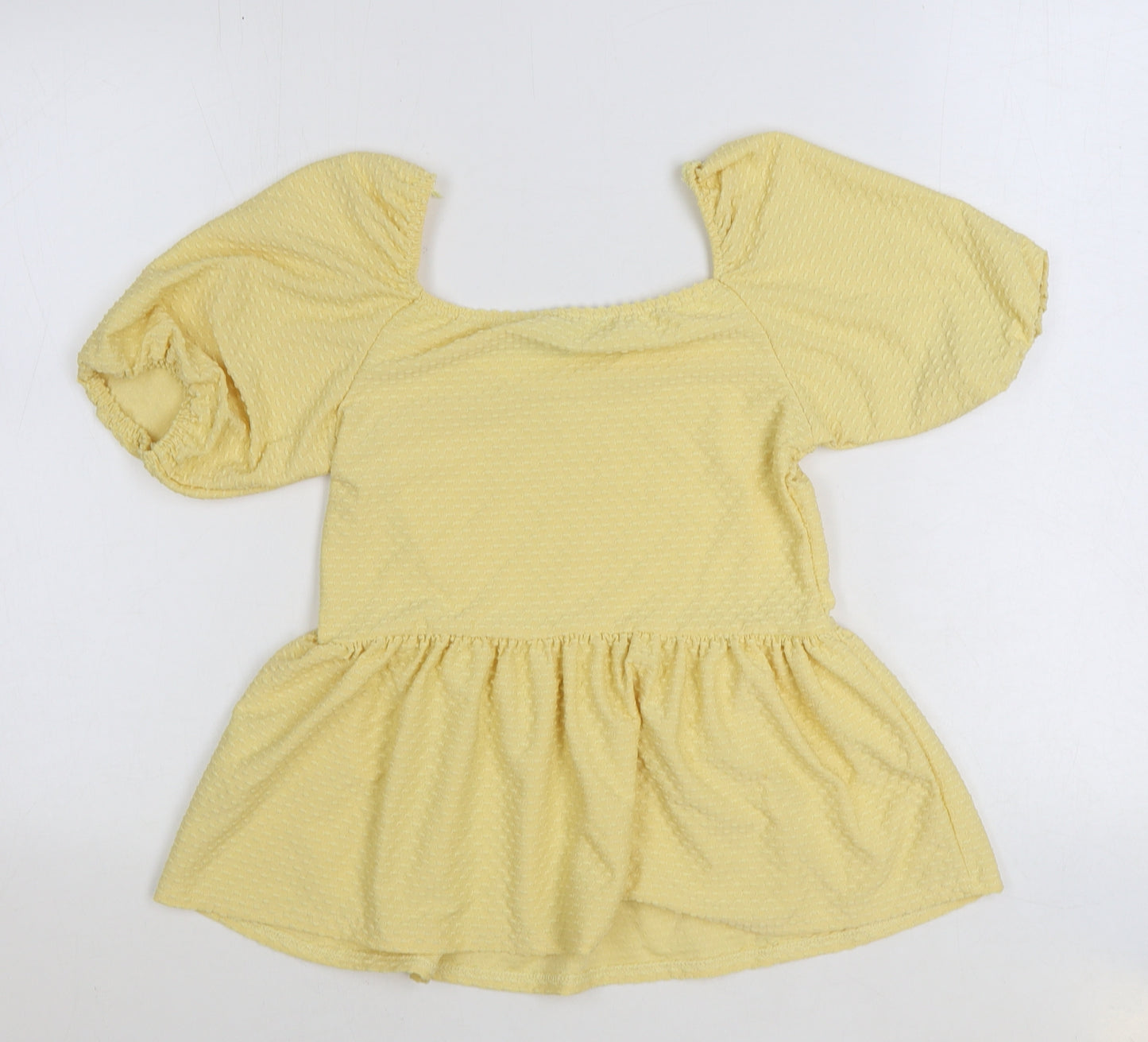 Peacocks Womens Yellow Polyester Basic Blouse Size 10 V-Neck