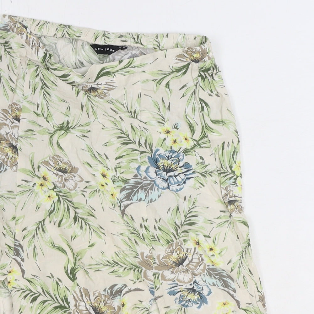 New Look Womens Multicoloured Floral Polyester Swing Skirt Size 10
