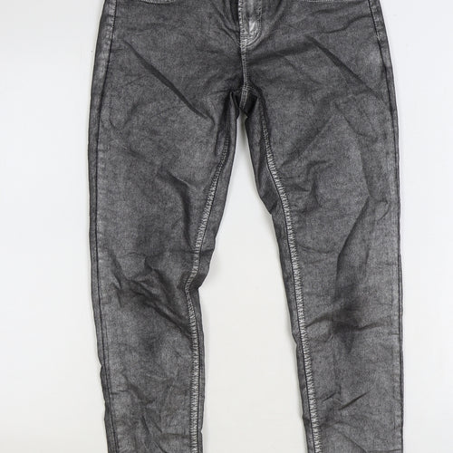Miss Denim Womens Grey Cotton Skinny Jeans Size 10 Regular Zip
