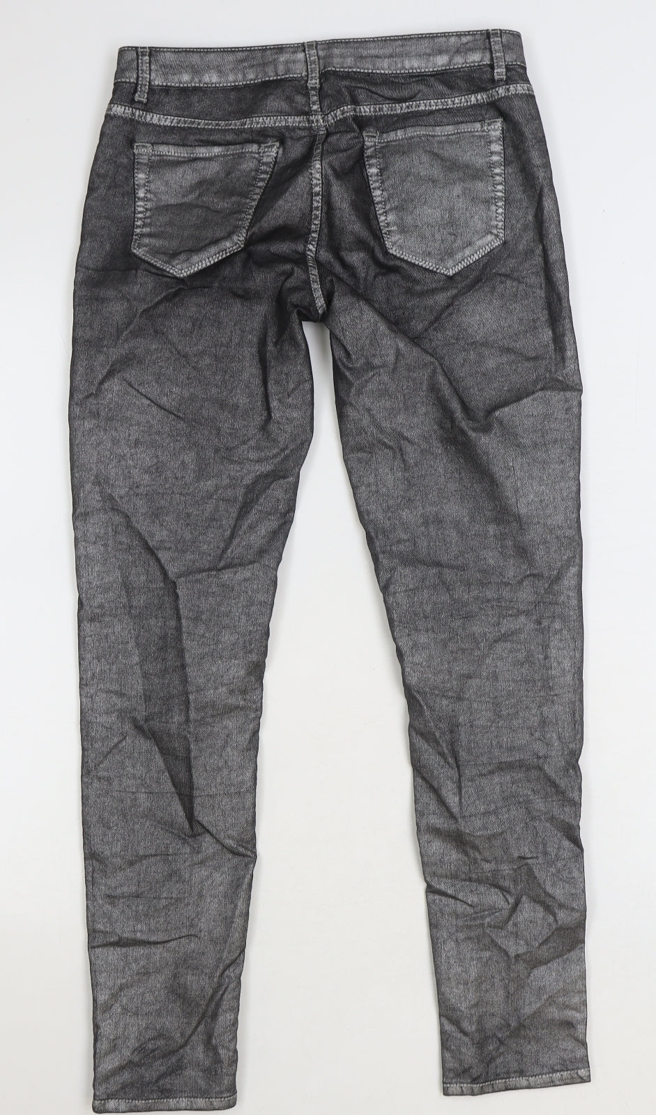 Miss Denim Womens Grey Cotton Skinny Jeans Size 10 Regular Zip