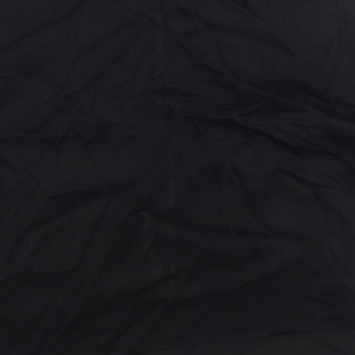 River Island Womens Black Polyester Basic T-Shirt Size 8 Scoop Neck - Chiffon Hem
