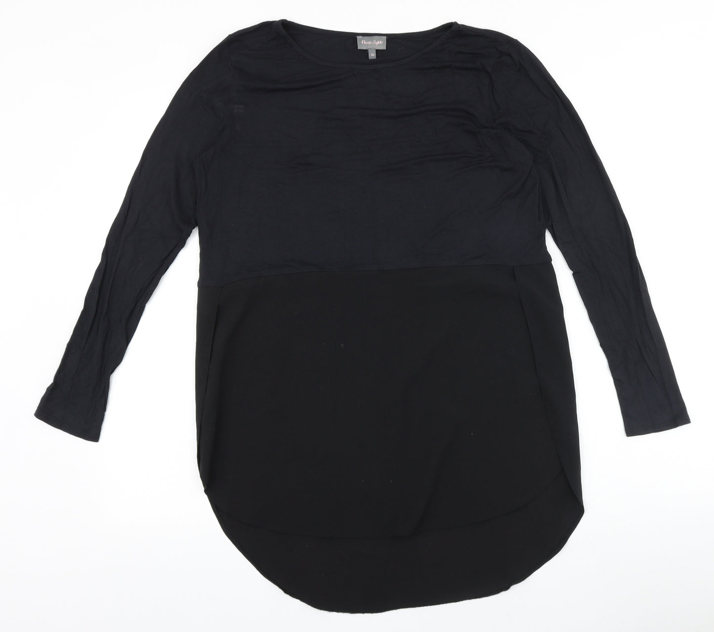 Phase Eight Womens Black Polyester Tunic Blouse Size 10 Boat Neck