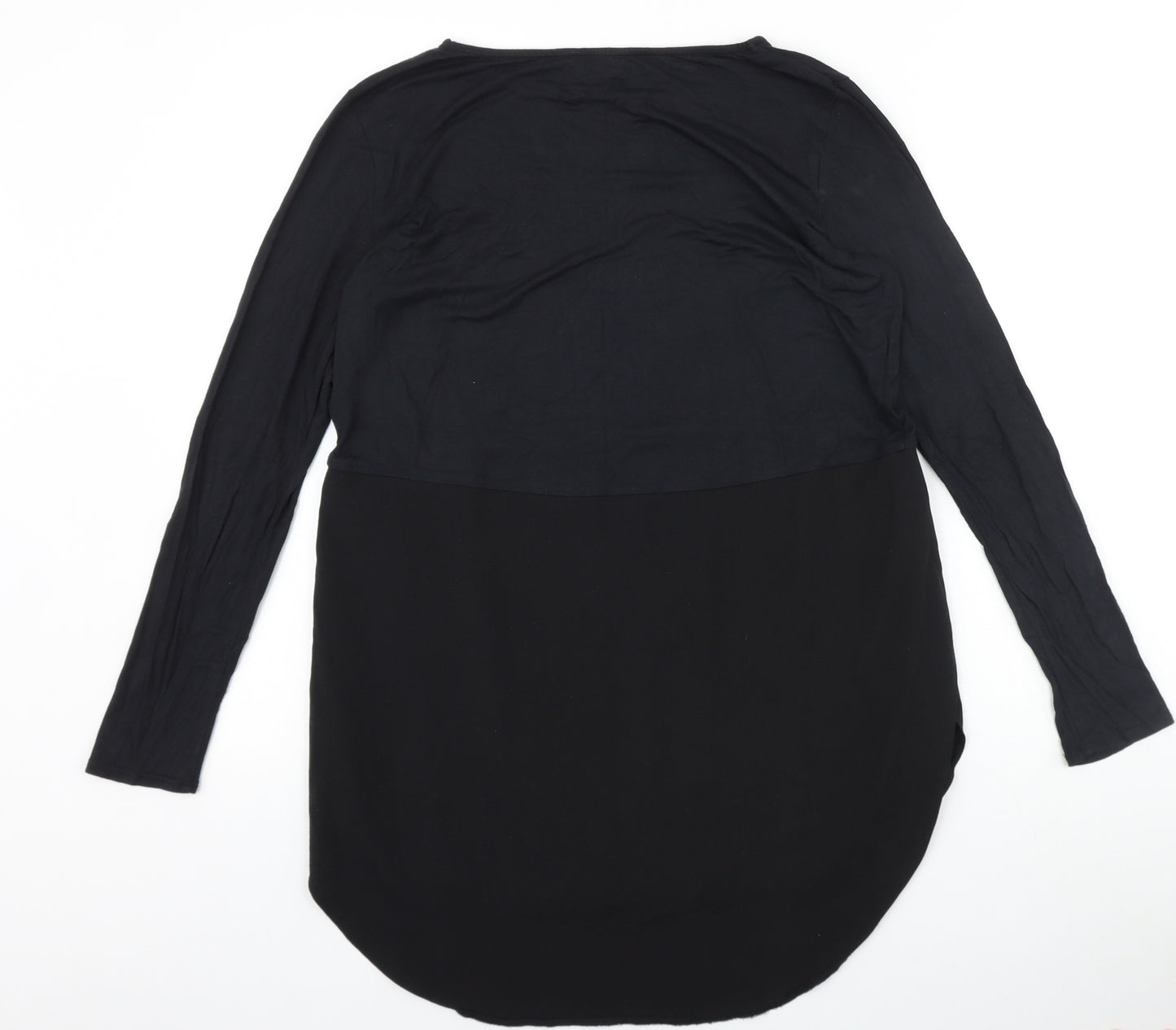 Phase Eight Womens Black Polyester Tunic Blouse Size 10 Boat Neck