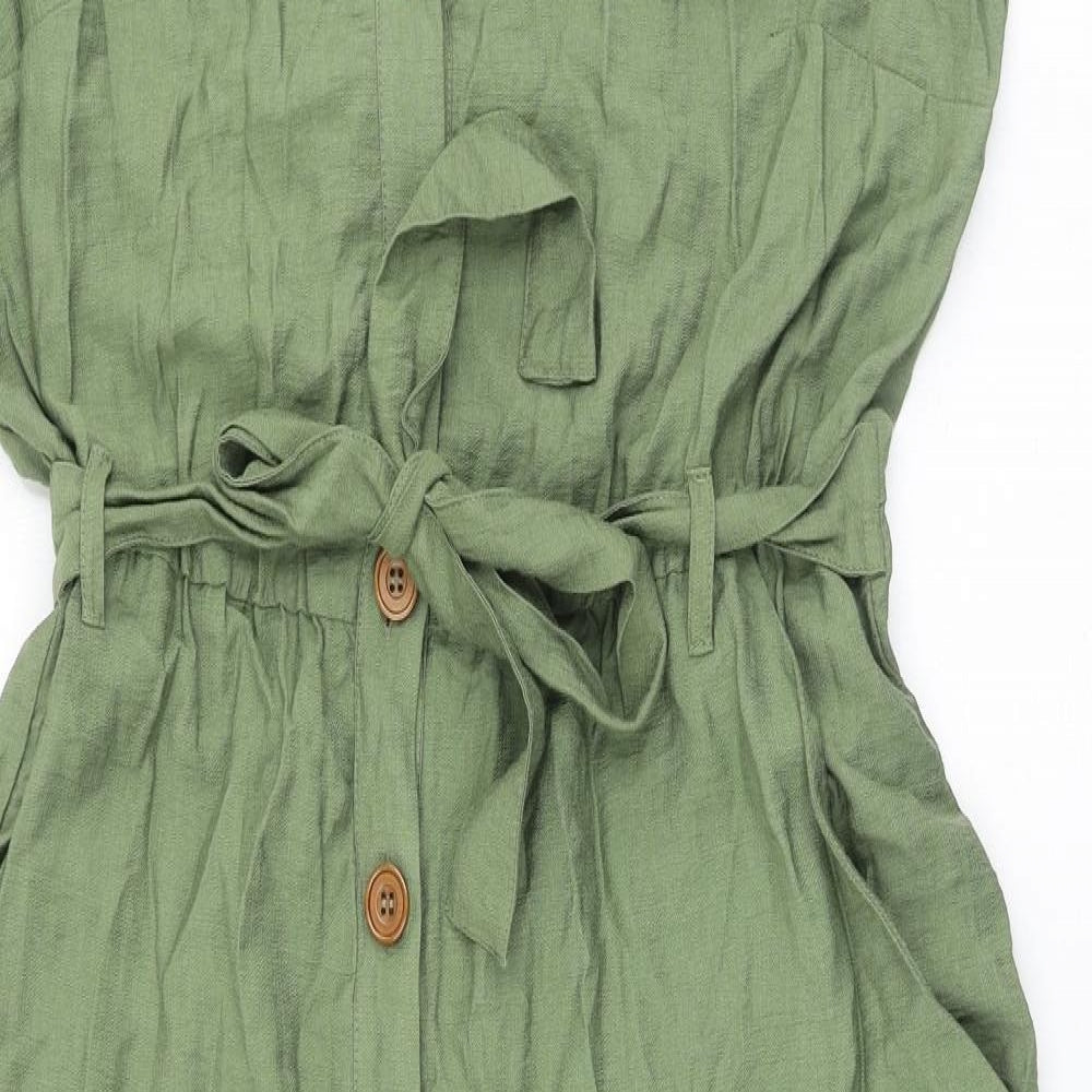 George Womens Green Viscose Jumpsuit One-Piece Size 16 Button