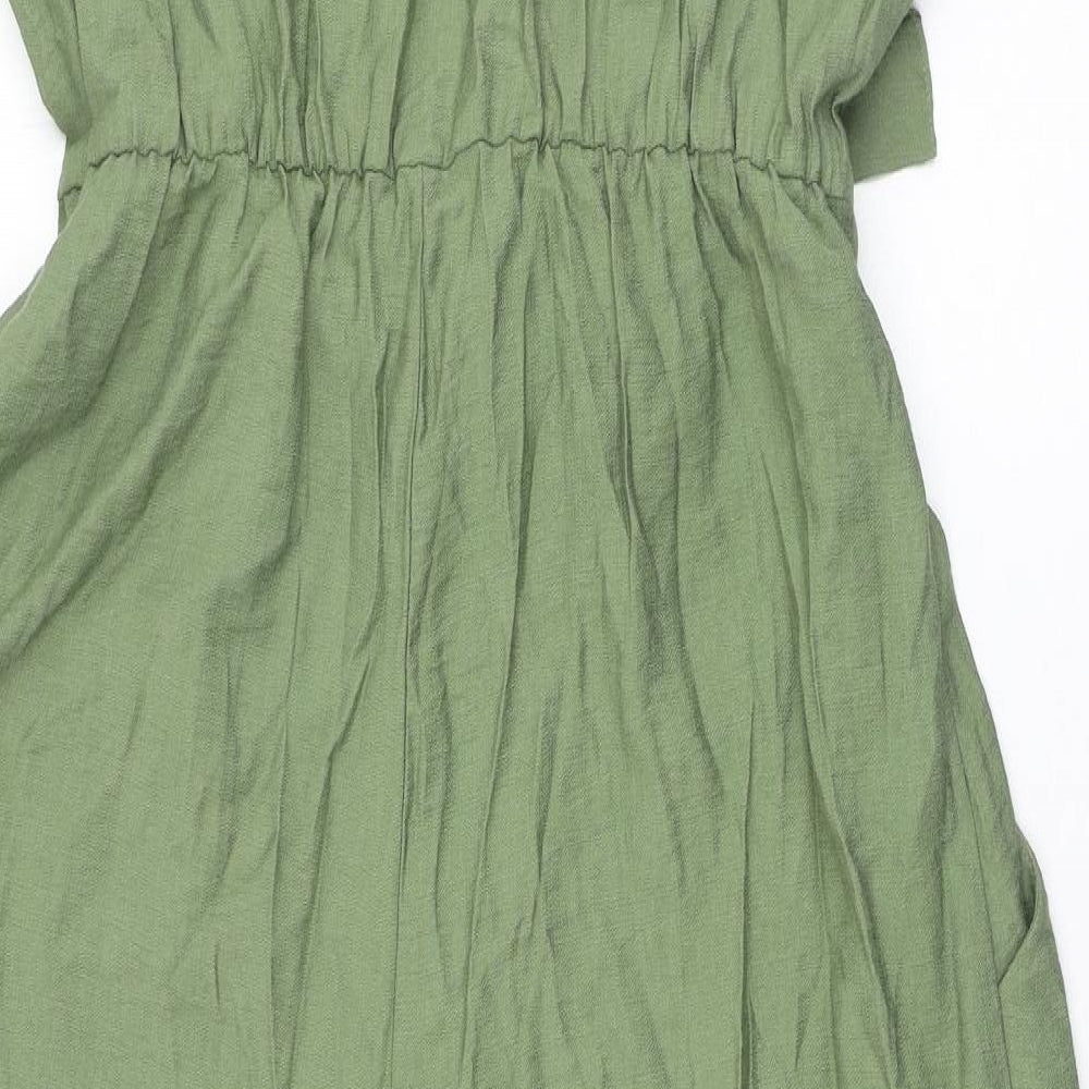 George Womens Green Viscose Jumpsuit One-Piece Size 16 Button