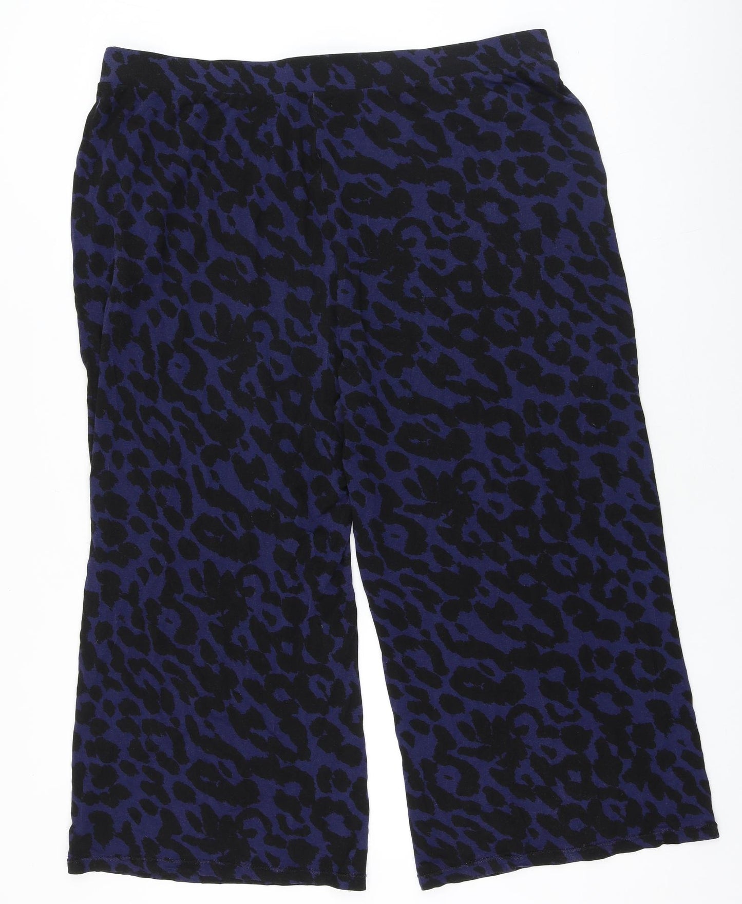 CAPSULE Womens Blue Animal Print Viscose Trousers Size 20 Regular - Leopard Print