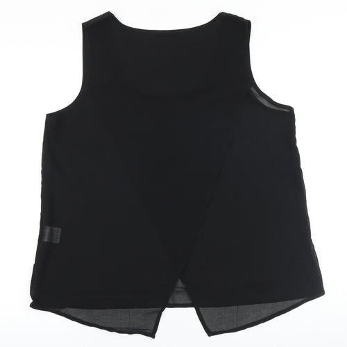 Quiz Womens Black Polyester Basic Tank Size 14 Scoop Neck