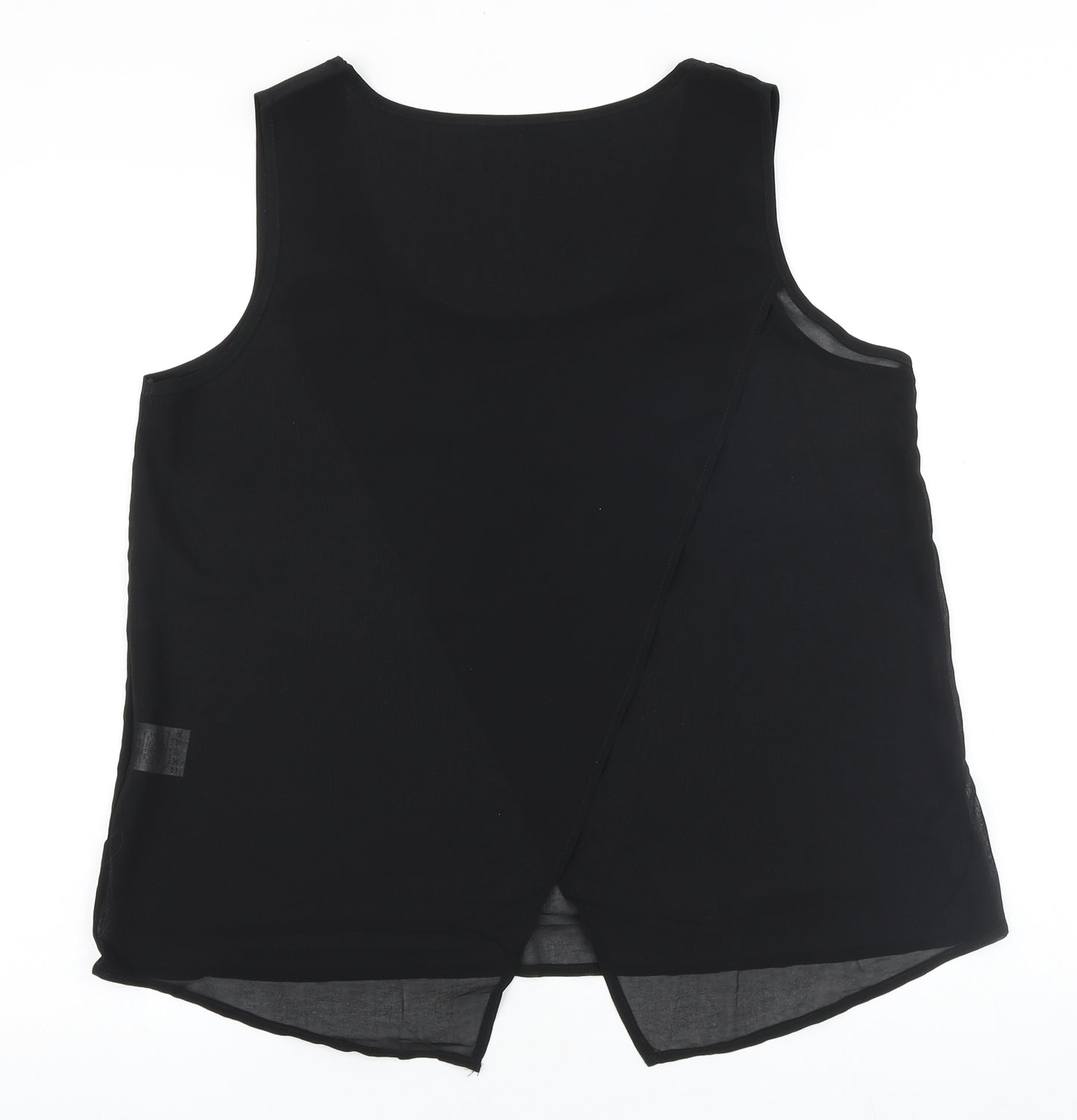 Quiz Womens Black Polyester Basic Tank Size 14 Scoop Neck