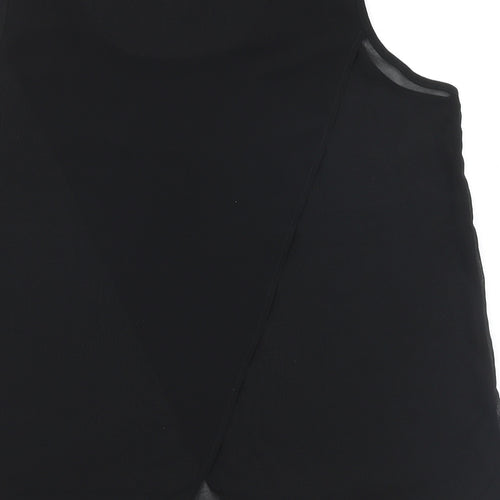 Quiz Womens Black Polyester Basic Tank Size 14 Scoop Neck