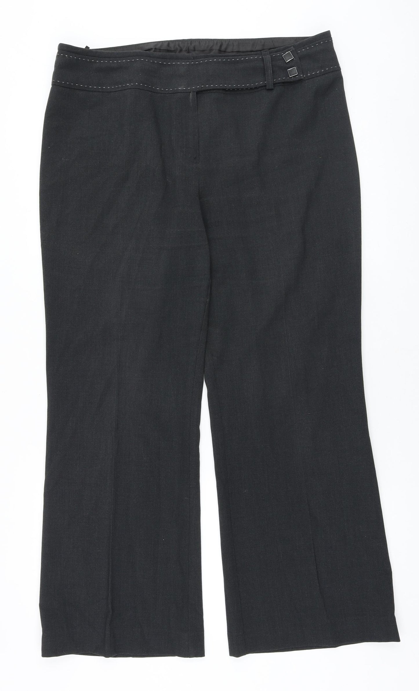 Marks and Spencer Womens Grey Polyester Dress Pants Trousers Size 16 Regular Zip