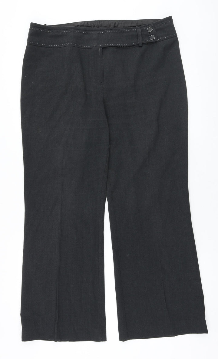 Marks and Spencer Womens Grey Polyester Dress Pants Trousers Size 16 Regular Zip