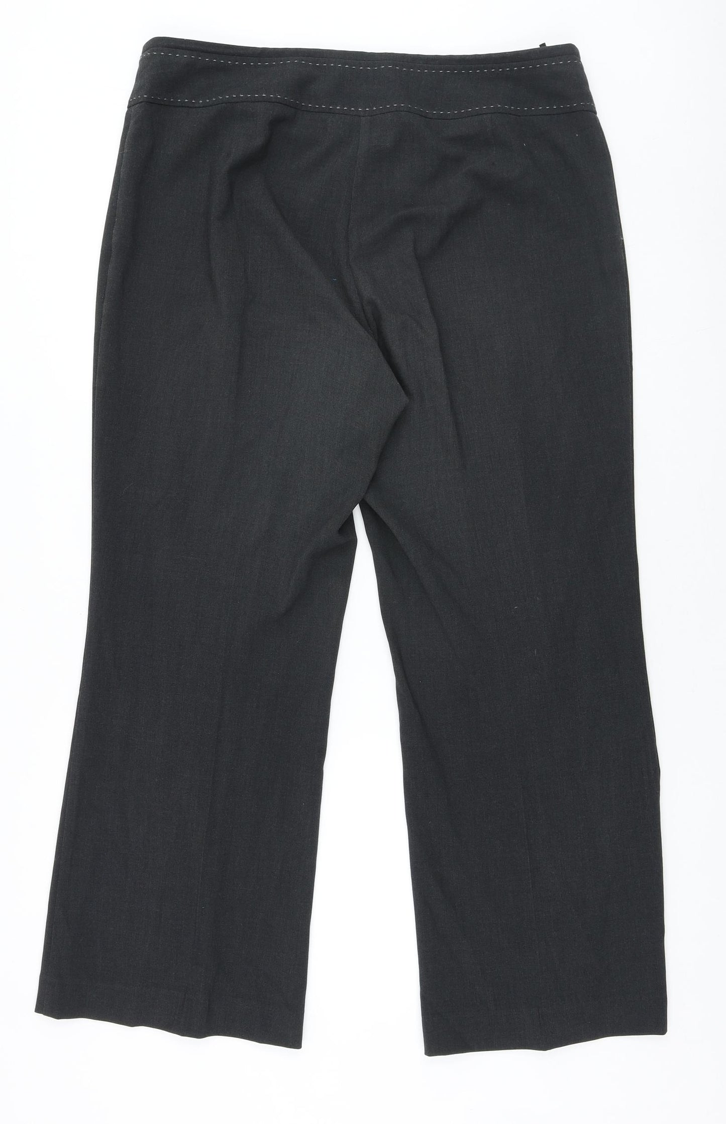 Marks and Spencer Womens Grey Polyester Dress Pants Trousers Size 16 Regular Zip