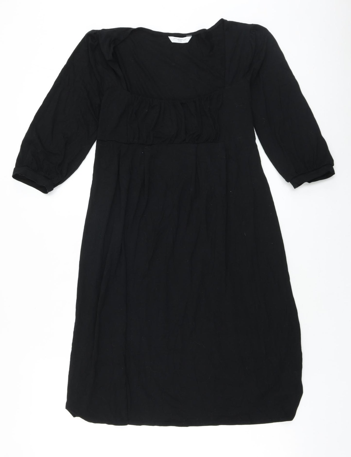 New Look Womens Black Viscose Trapeze & Swing Size 14 Square Neck Tie