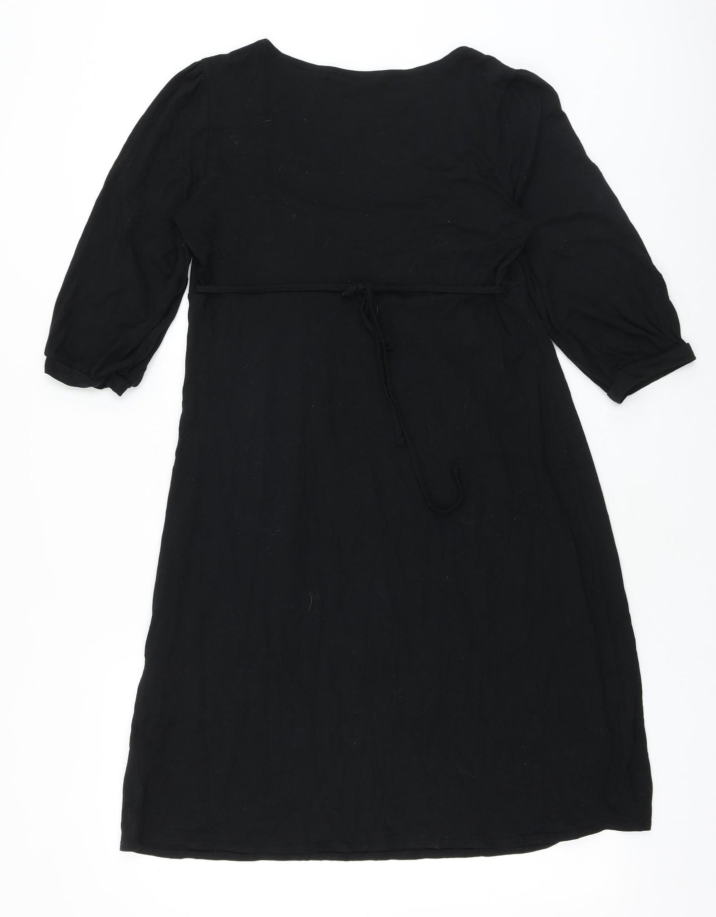 New Look Womens Black Viscose Trapeze & Swing Size 14 Square Neck Tie