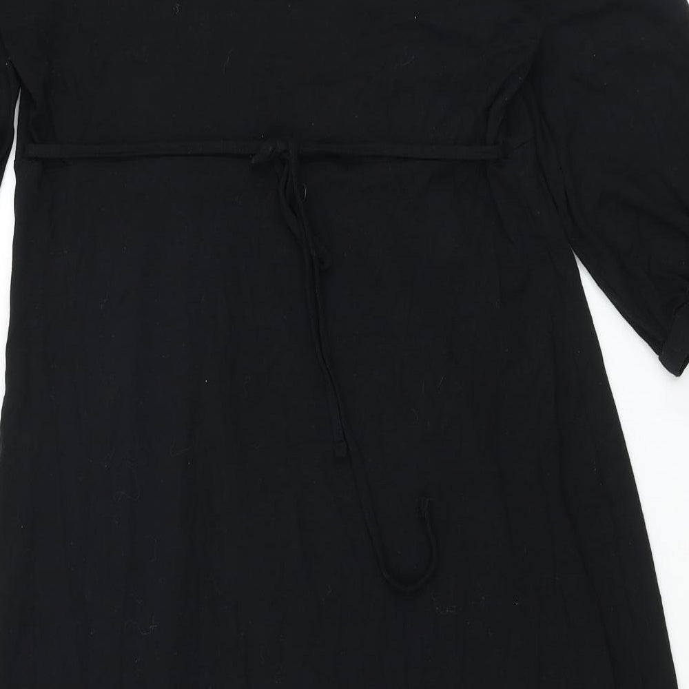 New Look Womens Black Viscose Trapeze & Swing Size 14 Square Neck Tie