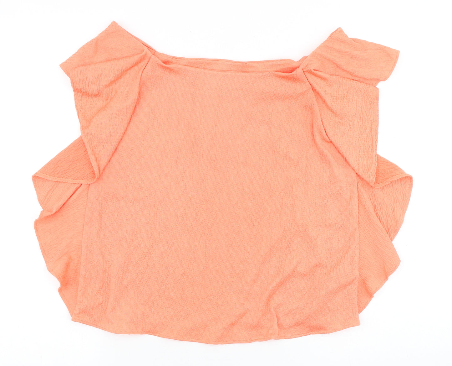 Marks and Spencer Womens Orange Polyester Basic Blouse Size 12 Boat Neck
