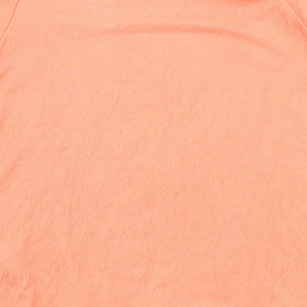 Marks and Spencer Womens Orange Polyester Basic Blouse Size 12 Boat Neck